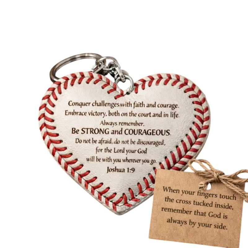 Kľúčenka so srdcovým motívom v tvare baseballu pre domovú dekoráciu – minimalistický darček
