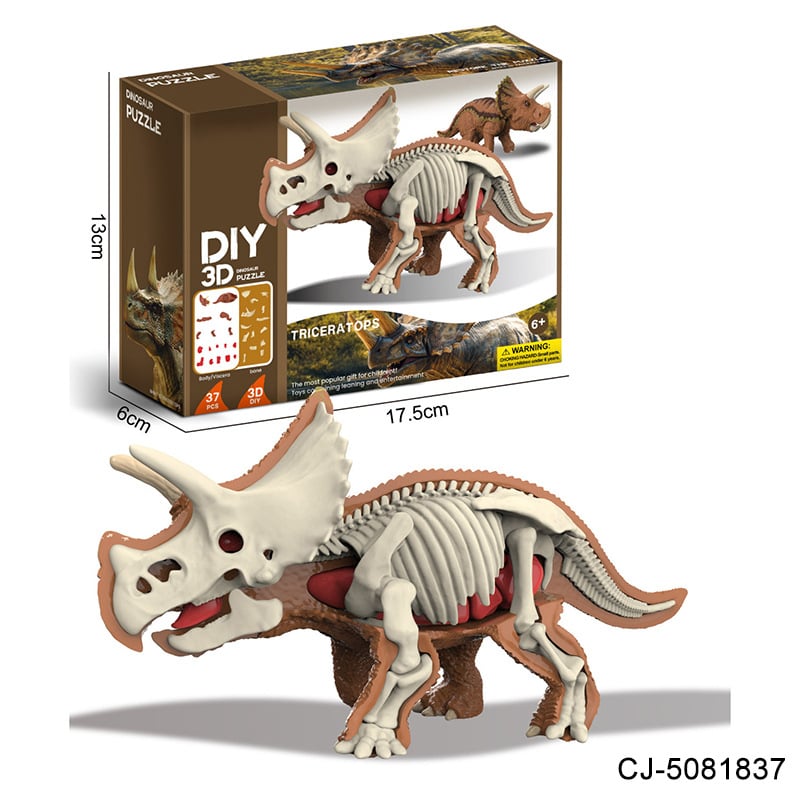 Vzdelávacia hra dinosaurových fosílií – archeologická stavebnica pre deti, DIY zostavenie kostry a anatómia zvierat
