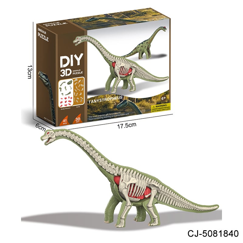 Vzdelávacia hra dinosaurových fosílií – archeologická stavebnica pre deti, DIY zostavenie kostry a anatómia zvierat