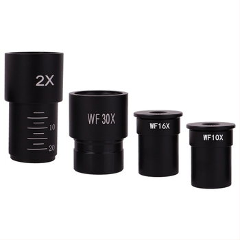 Mikroskop s WF10x, WF16x, WF30x a WF50x okulármi, spracovaným okularom a 2x zväčšovacou šošovkou