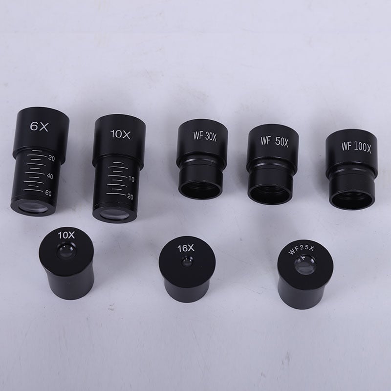 Μικροσκόπιο με WF10x, WF16x, WF30x και WF50x οφθαλμιά, επεξεργασμένο οφθαλμείο και 2x ενισχυτικός φακός