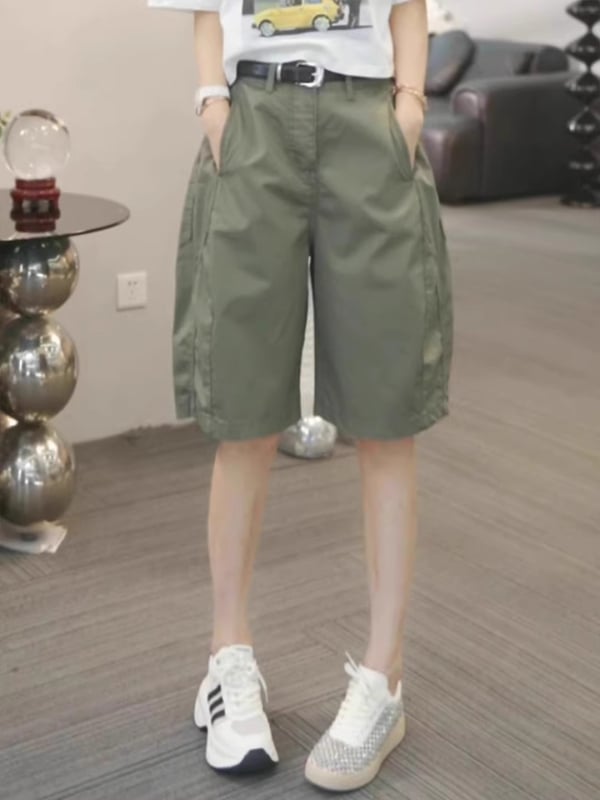 Vysoký pás, kórejský štýl, široké capri nohavice, casual strih, zoštíhľujúca siluetu