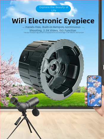 Монокулярен телескоп за наблюдение на птици с безжично Wi-Fi свързване към смартфон и 2K електронен окуляр