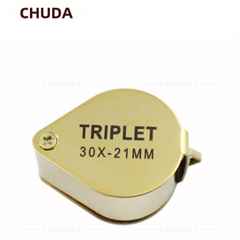 Chuda 30x zlatá skladacia ručná lupa a zrkadlo na šperky
