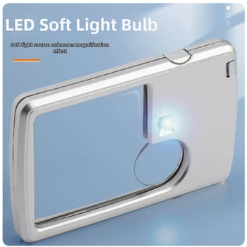 Портативна лупа за четене с 20× увеличение и LED осветление