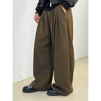 Jarné-letné vintage Old Money štýl, drapované voľné široké nohavice, unisex, rovný strih