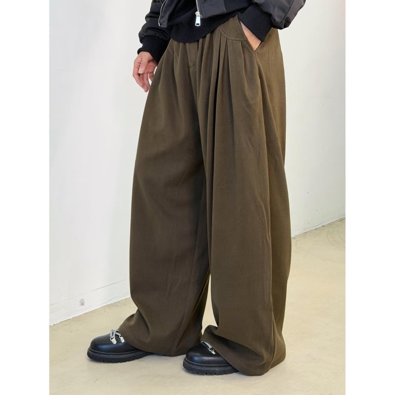 Jarné-letné vintage Old Money štýl, drapované voľné široké nohavice, unisex, rovný strih