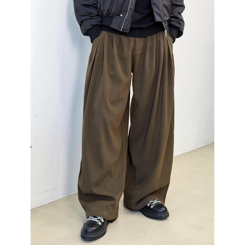 Jarné-letné vintage Old Money štýl, drapované voľné široké nohavice, unisex, rovný strih