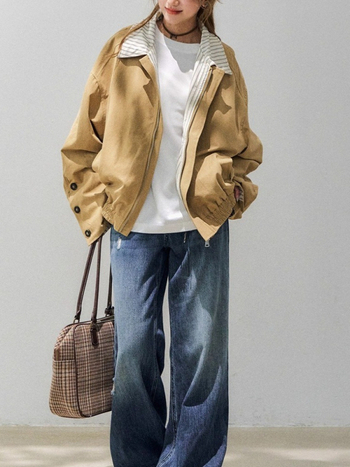 Αμερικανικό ρετρό σακάκι εργασίας με ριγέ πέτο, unisex, φθινοπωρινό, χαλαρή εφαρμογή, street style