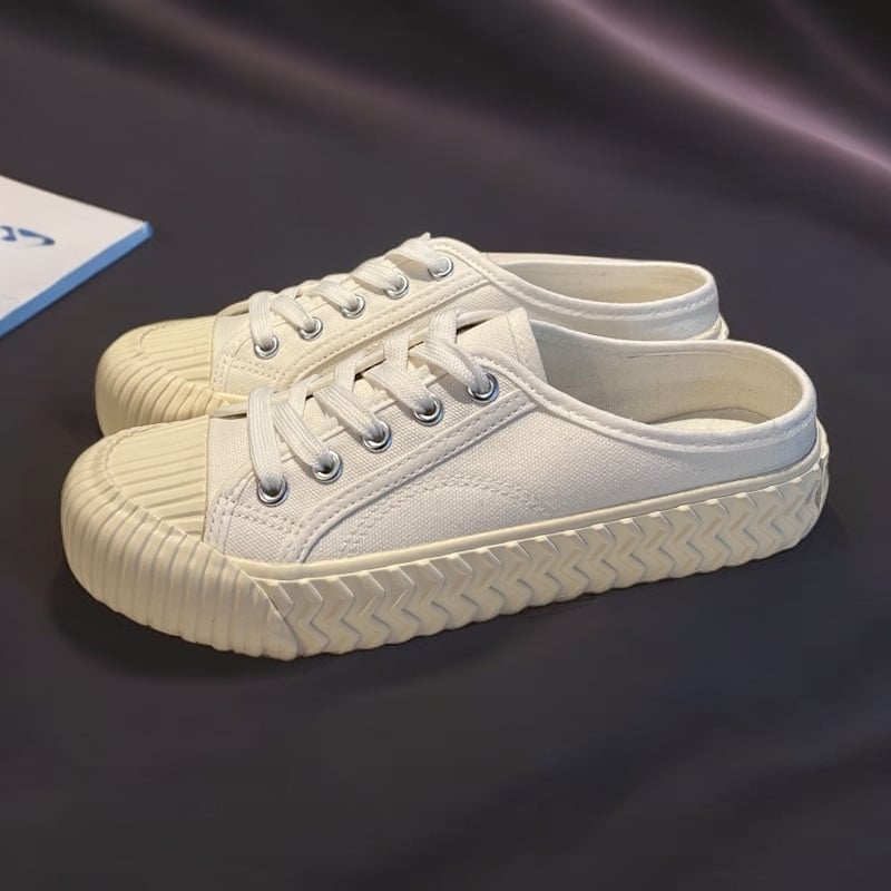 Γυναικεία παπούτσια καμβά slip-on για την άνοιξη, αντιολισθητικά, με επίπεδη σόλα, χαμηλού ύψους, αναπνευστικά, κορεατικό στυλ
