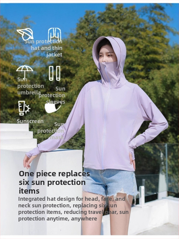 Unisex bunda s ochranou proti slnku z Ice Silk materiálu, rýchlo suchá, odvádza pot, dlhé rukávy