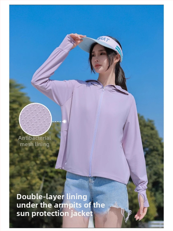 Unisex bunda s ochranou proti slnku z Ice Silk materiálu, rýchlo suchá, odvádza pot, dlhé rukávy