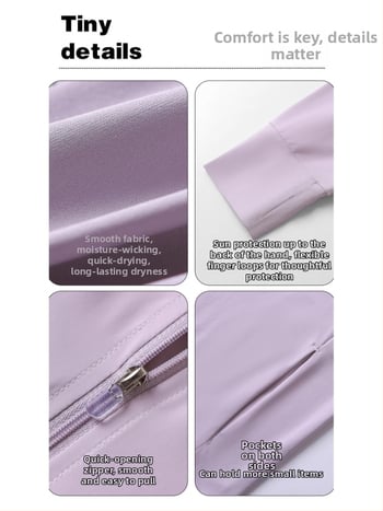 Unisex bunda s ochranou proti slnku z Ice Silk materiálu, rýchlo suchá, odvádza pot, dlhé rukávy
