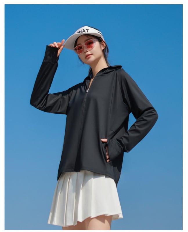 Unisex bunda s ochranou proti slnku z Ice Silk materiálu, rýchlo suchá, odvádza pot, dlhé rukávy