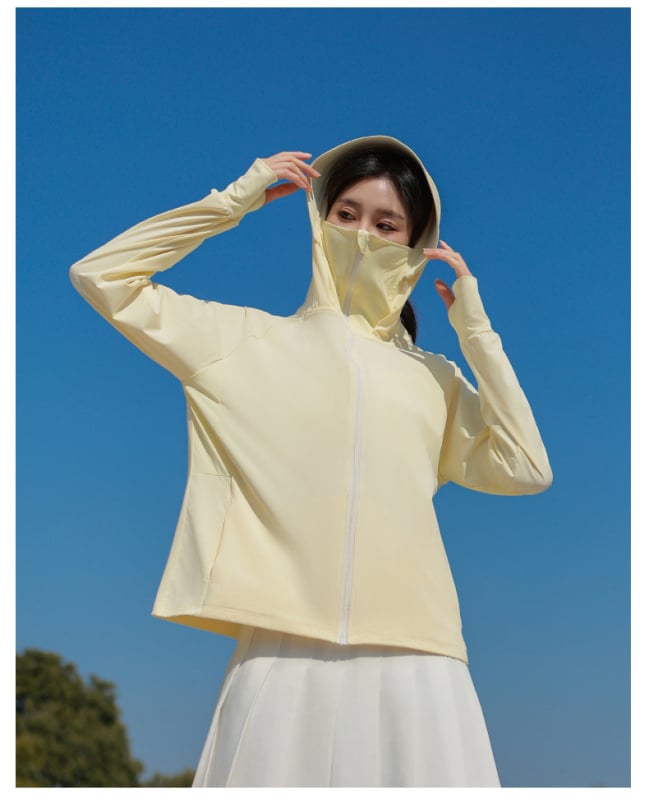 Unisex bunda s ochranou proti slnku z Ice Silk materiálu, rýchlo suchá, odvádza pot, dlhé rukávy