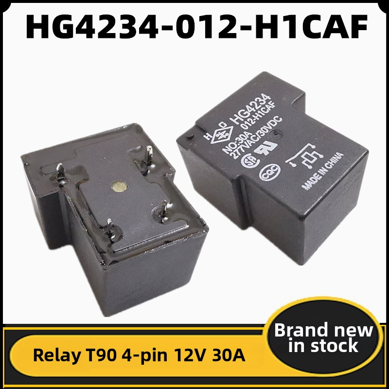 HG4234-012-H1CAF 4-pinové 12V elektromagnetické relé s vysokým výkonom, 30A, T90