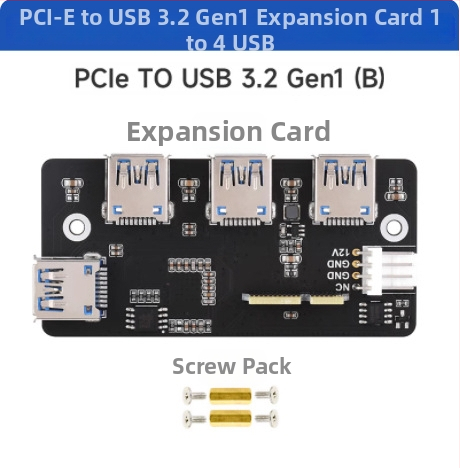 Raspberry Pi CM4 rozšírená doska: PCIe na USB 3.2 Gen1 vysokorýchlostný USB adaptér bez ovládačov