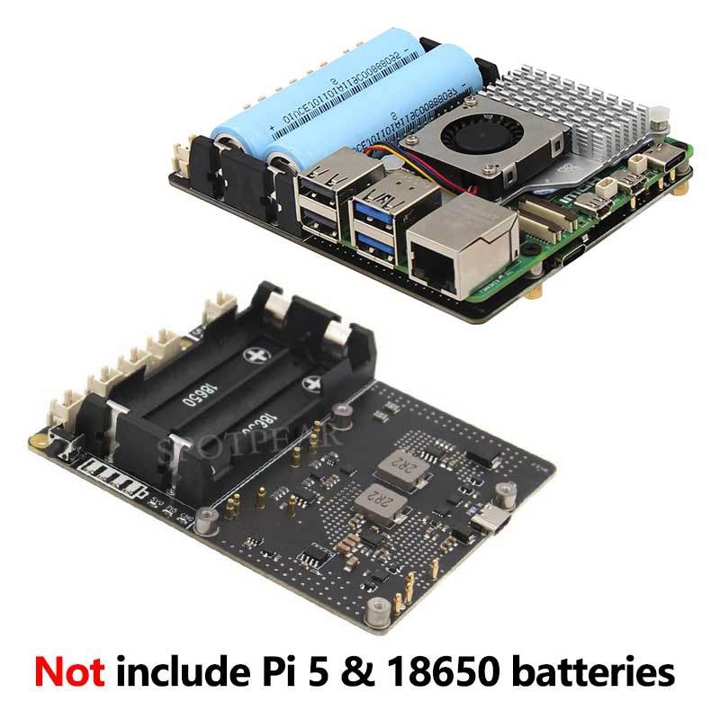 X1201 Πλακέτα Διαχείρισης Τροφοδοσίας UPS για Raspberry Pi 5, Επεκτάσιμη Πλακέτα με Μπαταρία 18650