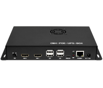 Raspberry Pi CM4 PoE UPS bővítőpanel – host készlet, kétcsatornás HDTV, Gigabites Ethernet, négy USB 2.0 port