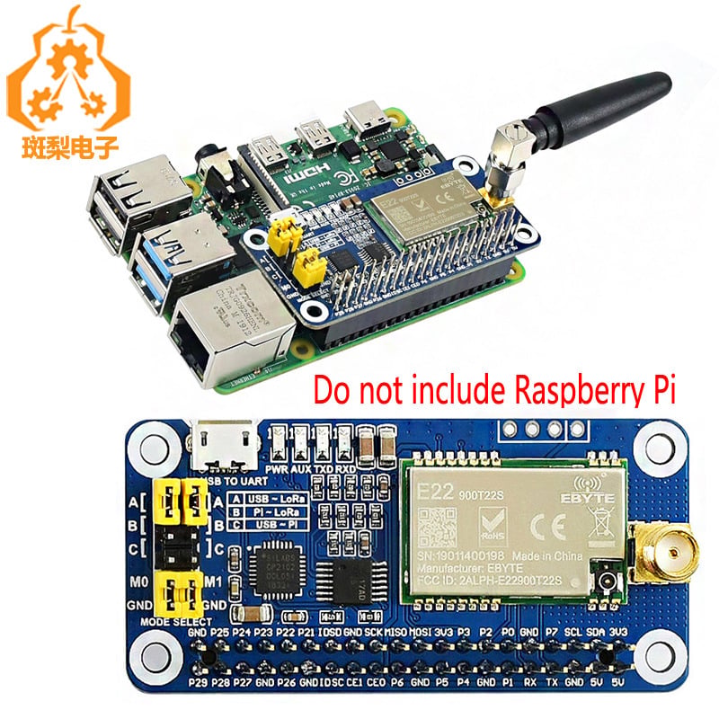 Raspberry Pi LoRa bővítőlap SX1262, 868 MHz-es sávú vezeték nélküli soros modul hosszú hatótávolságú kommunikációhoz