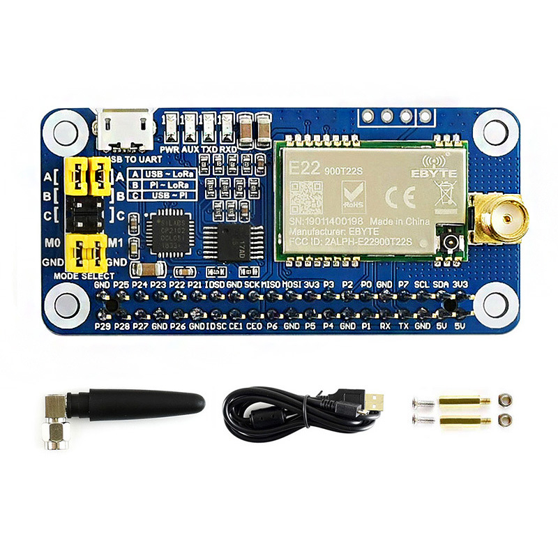 Raspberry Pi LoRa bővítőlap SX1262, 868 MHz-es sávú vezeték nélküli soros modul hosszú hatótávolságú kommunikációhoz