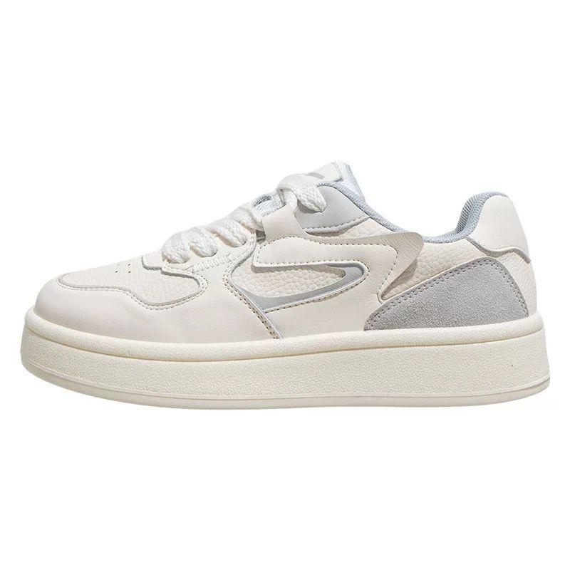 Adidași albi cu talpă groasă pentru femei, 2025 primăvară–toamnă, sneakers casual versatile