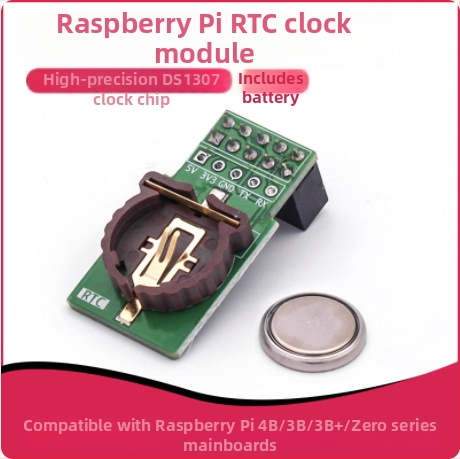 RTC modul pre Raspberry Pi s vymeniteľnou batériou, kompatibilný s Raspberry Pi 4/3B+/ZERO
