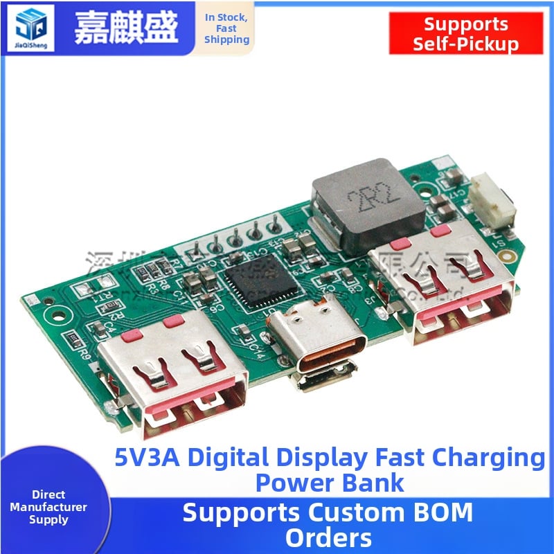 5V 3A modul power bank s digitálnym displejom rýchlo nabíjanie IP5356, doska pre Li‑ion batériu 3,7V