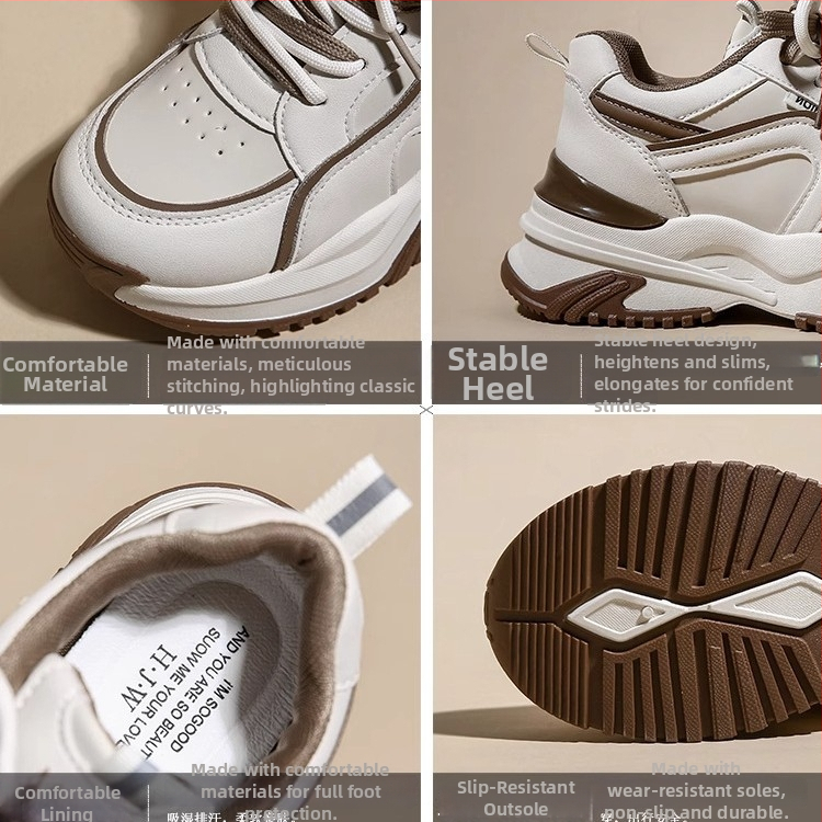 Dámske tenisky s hrubou podrážkou, štýl dad shoes, zimná kolekcia 2025, fleece podšívka, teplé a pohodlné voľnočasové športové topánky