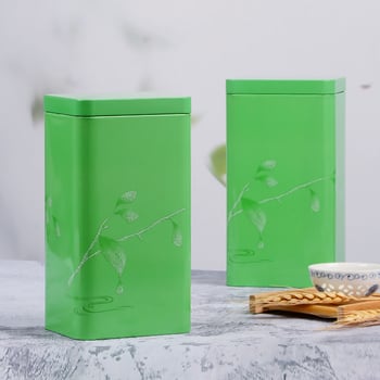 Laminált teás dobozok, zárt fémdobozok zöld teához, 0,5 kg-os csomag