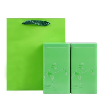 Laminált teás dobozok, zárt fémdobozok zöld teához, 0,5 kg-os csomag
