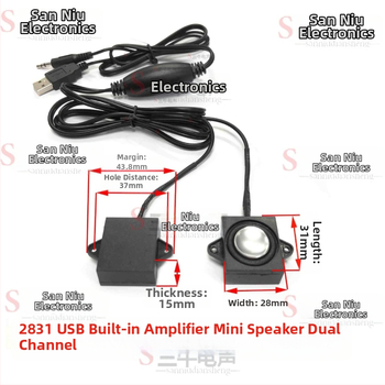 2831USB Kompaktný reproduktor s integrovaným zosilňovačom pre PC a mobilný telefón, externý stereo reproduktor