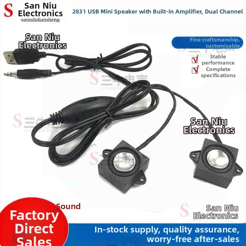 2831USB Kompaktný reproduktor s integrovaným zosilňovačom pre PC a mobilný telefón, externý stereo reproduktor