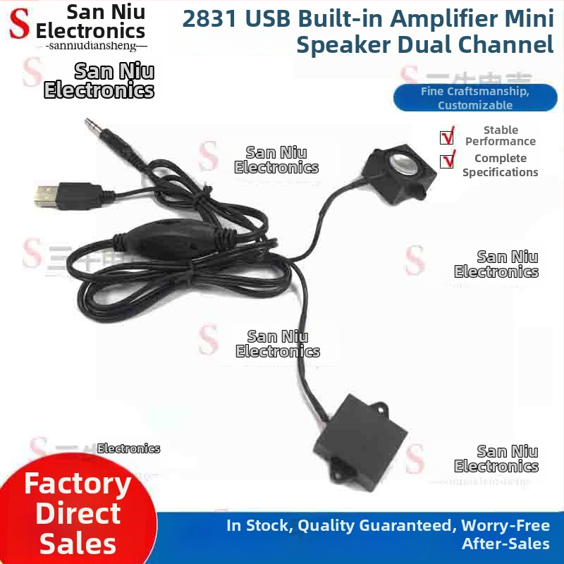2831USB Kompaktný reproduktor s integrovaným zosilňovačom pre PC a mobilný telefón, externý stereo reproduktor