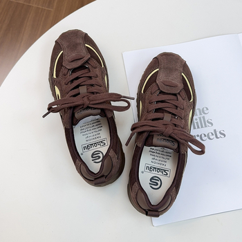 Pantofi de antrenament pentru femei, cu talpă roșie și groasă, stil coreean, sneakers casual, 2025 model nou