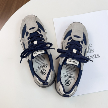 Pantofi de antrenament pentru femei, cu talpă roșie și groasă, stil coreean, sneakers casual, 2025 model nou