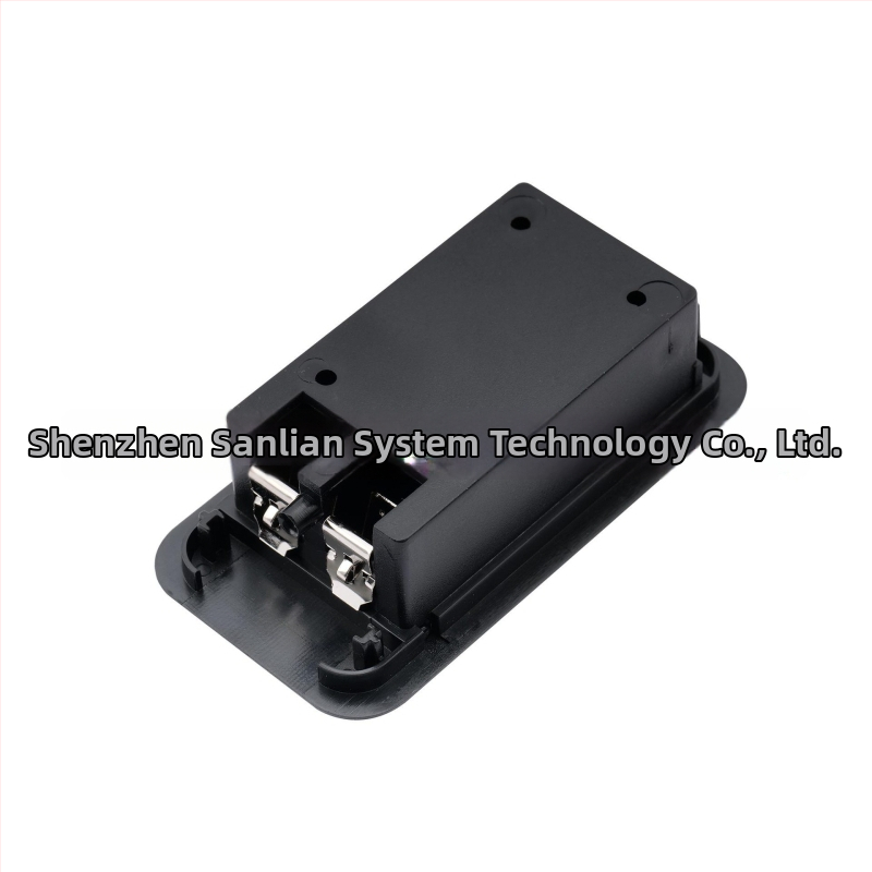 Box na batériu 9V pre aktívny snímač gitára a basy, dlhý obdĺžnik, čierny, s krytom, Model B MX1583