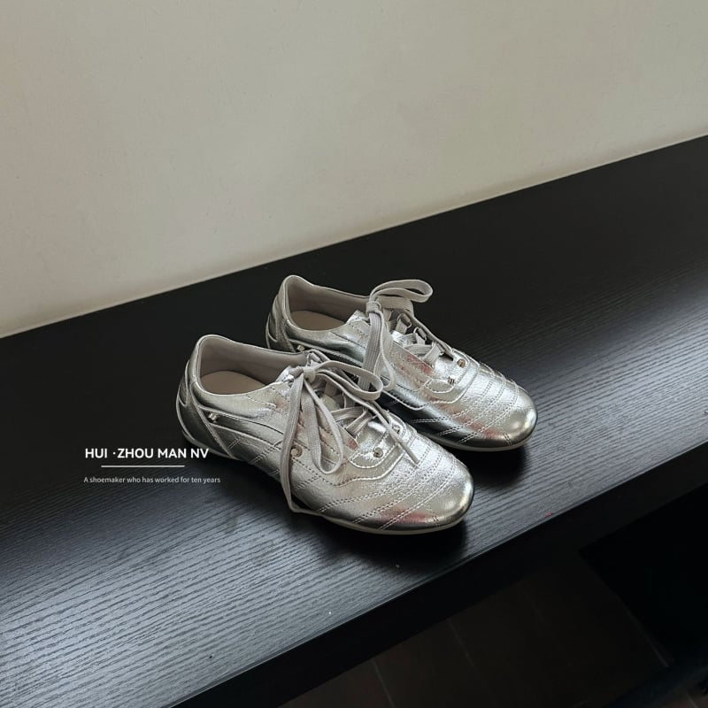 Pantofi sport femei retro cu țepi, șireturi, stil balet, talpă care mărește înălțimea, vârf rotund, pantofi casual