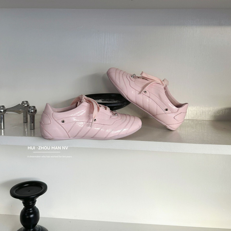 Pantofi sport femei retro cu țepi, șireturi, stil balet, talpă care mărește înălțimea, vârf rotund, pantofi casual