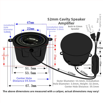 Jinggeyuan 52 malý zosilňovač reproduktora USB 5V napájanie digitálny inteligentný hlas 4 ohmy 3W počítačový reproduktor