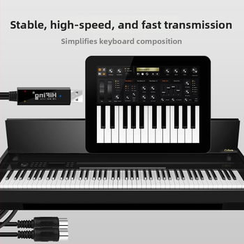 USB-MIDI kábel s piatimi pinmi pre iPad elektronické piano a hudobnú aranžáciu