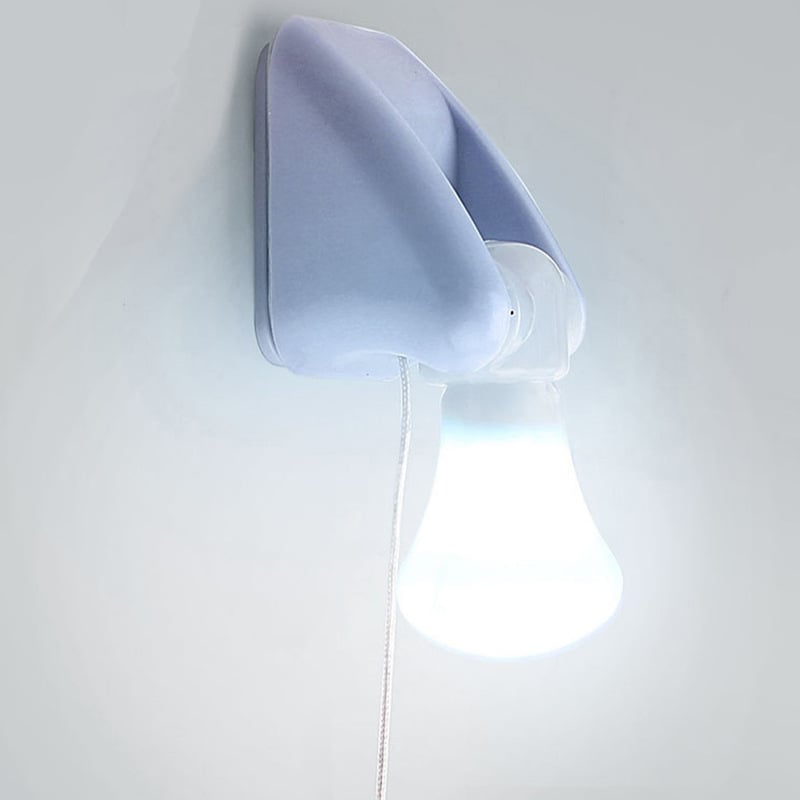 Minimalistická mini LED nástenná lampička s ťahacím vypínačom – nočná lampa do spálne