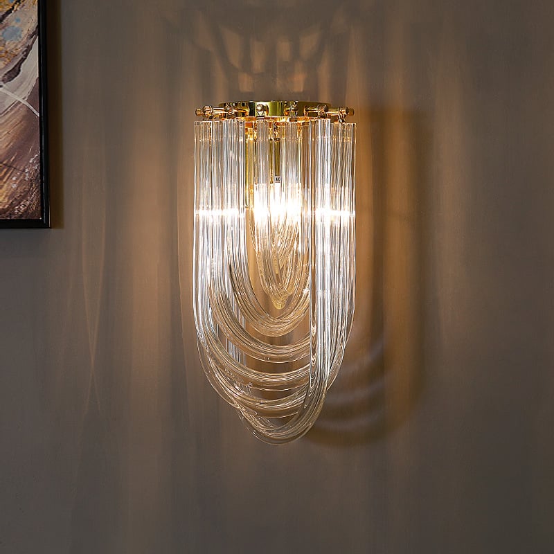 Skandinávsky kreatívny sklenený nástenný lampa do spálne a pracovne — postmoderné minimalistické dekoračné svetlo do obývačky a chodby