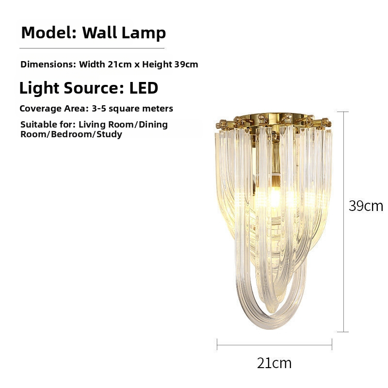 Skandinávsky kreatívny sklenený nástenný lampa do spálne a pracovne — postmoderné minimalistické dekoračné svetlo do obývačky a chodby