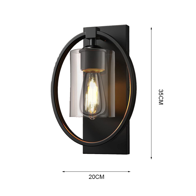 Priemyselná retro amerického štýlu stenová lampa do spálne, jedálne, chodby a vstupu