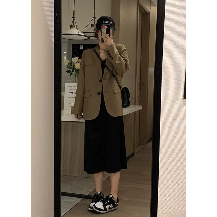 2025 dámske krátke sako na jar a jeseň, voľný strih, casual, elegantný dizajn