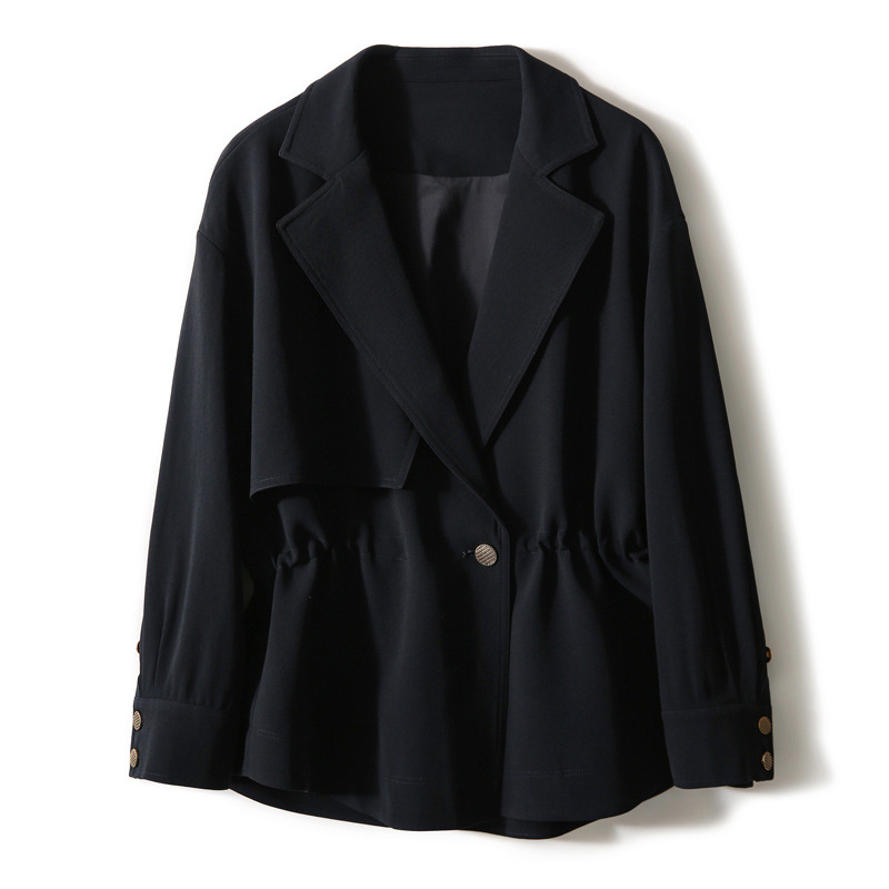 Γυναικεία μπουφάν-ζακέτα σε στυλ μπελζερ, slim-fit εφαρμογή, φθινόπωρο 2025, κομψή εμφάνιση, κοντό εξωτερικό πάνω