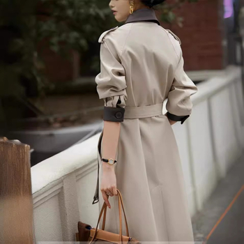 Σε απόθεμα: μπουφάν μεσαίου μήκους για άνοιξη-φθινόπωρο, κομψό γυναικείο παλτό σε βρετανικό casual στυλ