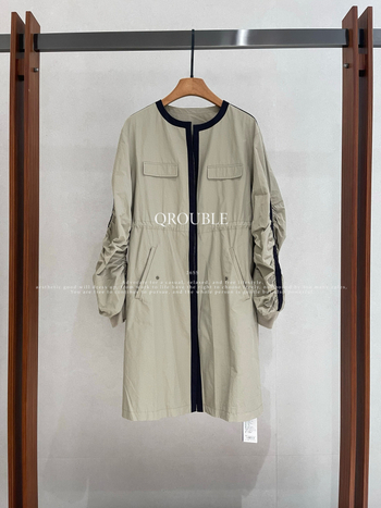 Qrouble Νέο στυλ Old Money Κορεατικό υψηλής ποιότητας casual φαρδύ μεσαίου μήκους παλτό trench
