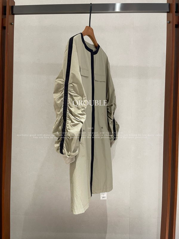 Qrouble Νέο στυλ Old Money Κορεατικό υψηλής ποιότητας casual φαρδύ μεσαίου μήκους παλτό trench